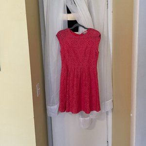 Vibrant Forever 21 Lace Coral Sleeveless Dress